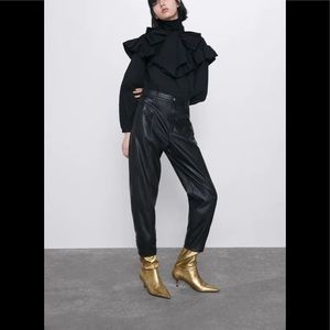Zara Faux Leather Pants Size US 8 EUR 40